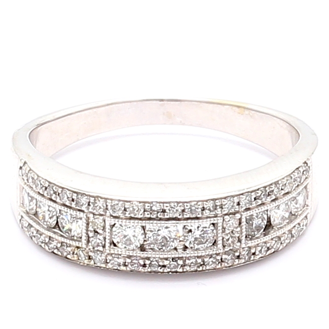 14K White Gold Diamond Fashion Band, 0.75 ct tw
