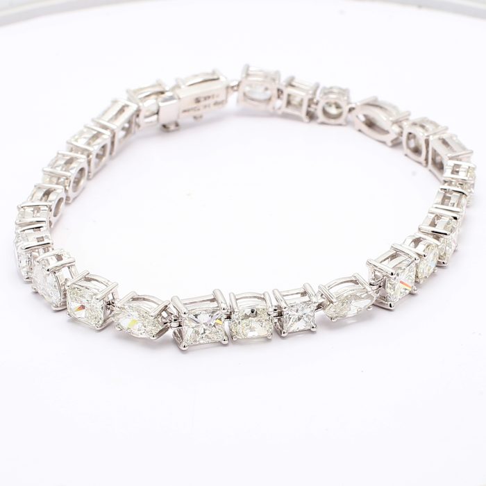 14K White Gold Diamond Fashion Bracelet, 16.72 ct tw
