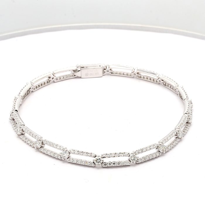 14K White Gold Diamond Fashion Bracelet, 2.25 ct tw