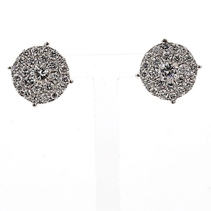 14K White Gold Diamond Fashion Earrings, 1.30 ct tw