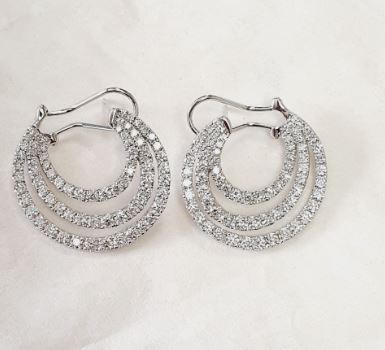 14K White Gold Diamond Fashion Earrings, 9.39 ct tw