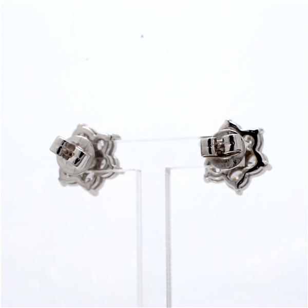 14K White Gold Diamond Flower Stud Earrings, 3.50 ct tw