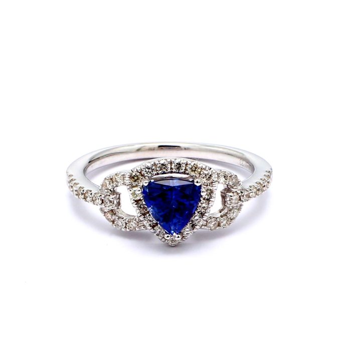 14K White Gold Diamond Halo Semi-Mount, 0.33 ct tw