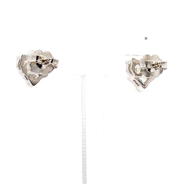 14K White Gold Diamond Heart Cluster Stud Earrings, 1.21 ct tw