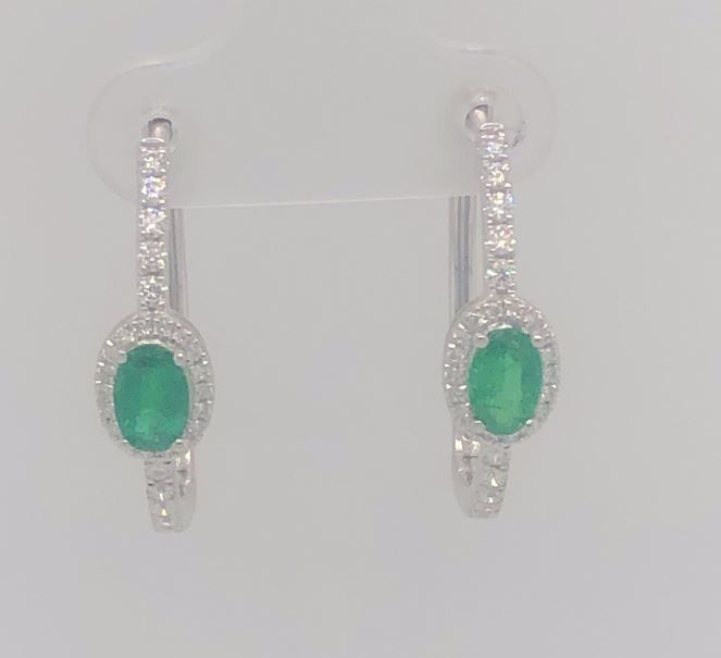 14K White Gold Diamond Hoop Earrings, 0.45 ct tw
