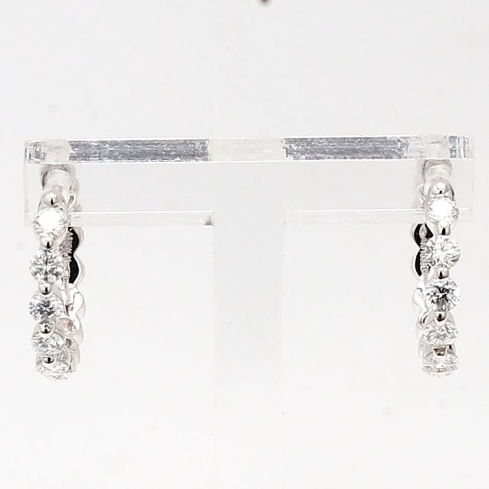 14K White Gold Diamond Hoop Earrings, 0.55 ct tw