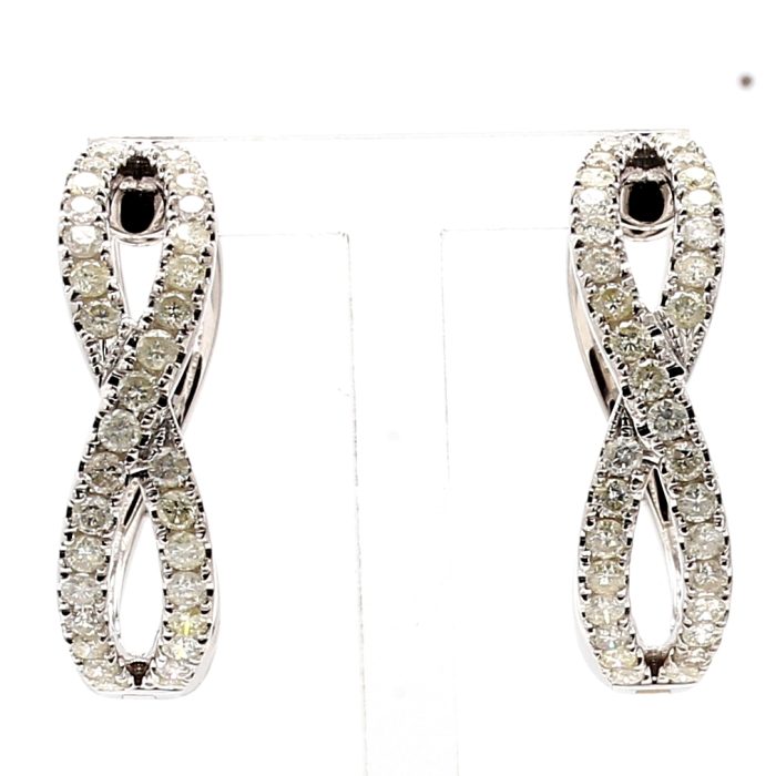 14K White Gold Diamond Infinity Hoop Earrings, 1.94 ct tw
