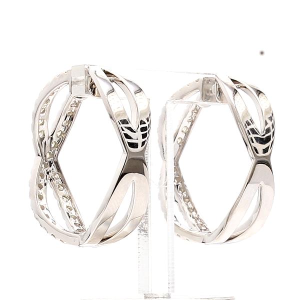 14K White Gold Diamond Infinity Hoop Earrings, 1.94 ct tw