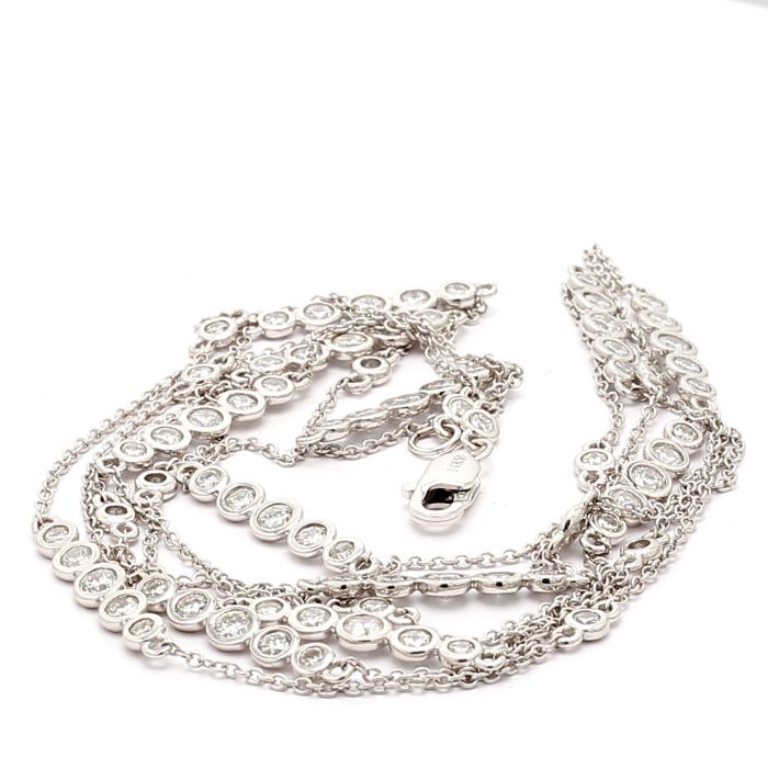 14K White Gold Diamond Necklace, 2.51 ct tw