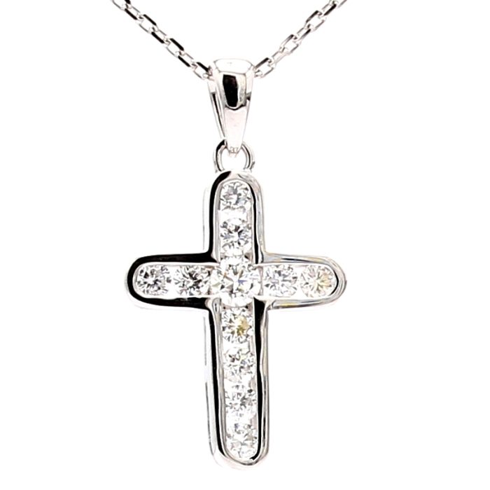 14K White Gold Diamond Pendant, 0.52 ct tw
