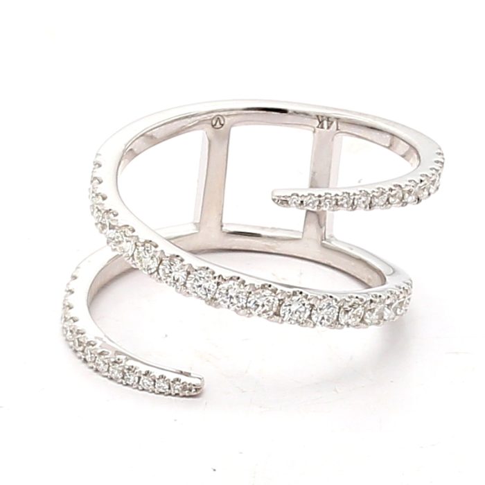 14K White Gold Diamond Ring, 0.56 ct tw