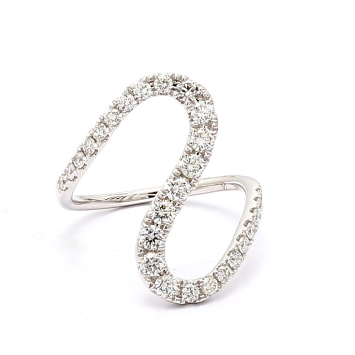 14K White Gold Diamond Ring, 0.83 ct tw