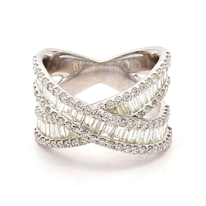 14K White Gold Diamond Ring, 3.09 ct tw