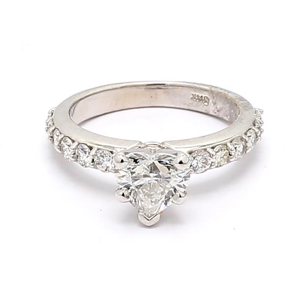 14K White Gold Diamond Semi-Mount, 0.49 ct tw
