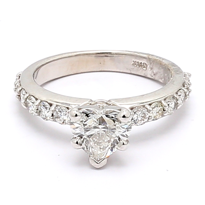 14K White Gold Diamond Semi-Mount, 0.49 ct tw