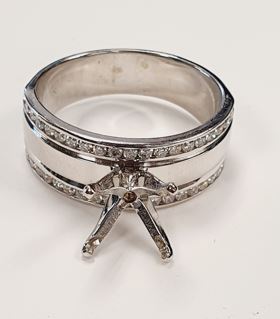 14K White Gold Diamond Semi-Mount, 0.50 ct tw