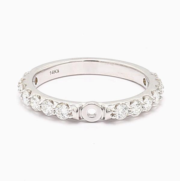 14K White Gold Diamond Semi-Mount, 0.67 ct tw