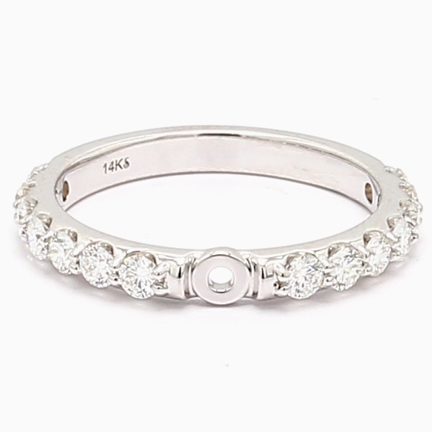 14K White Gold Diamond Semi-Mount, 0.67 ct tw