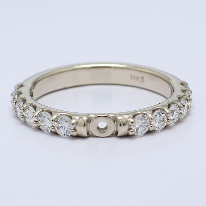 14K White Gold Diamond Semi-Mount, 0.77 ct tw