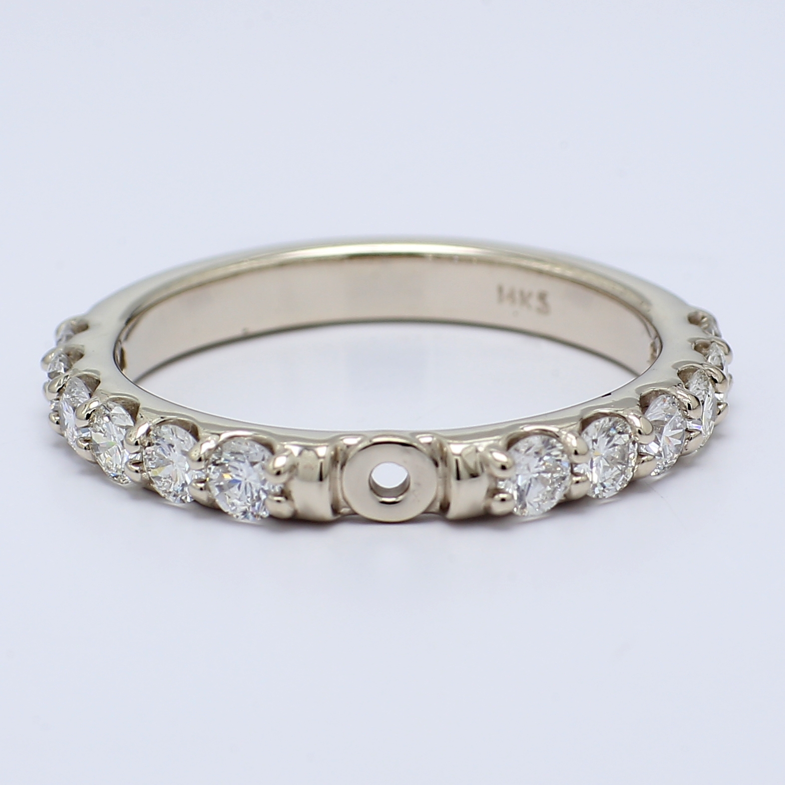 14K White Gold Diamond Semi-Mount, 0.77 ct tw