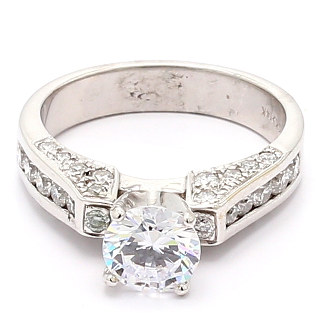 14K White Gold Diamond Semi-Mount, 0.80 ct tw