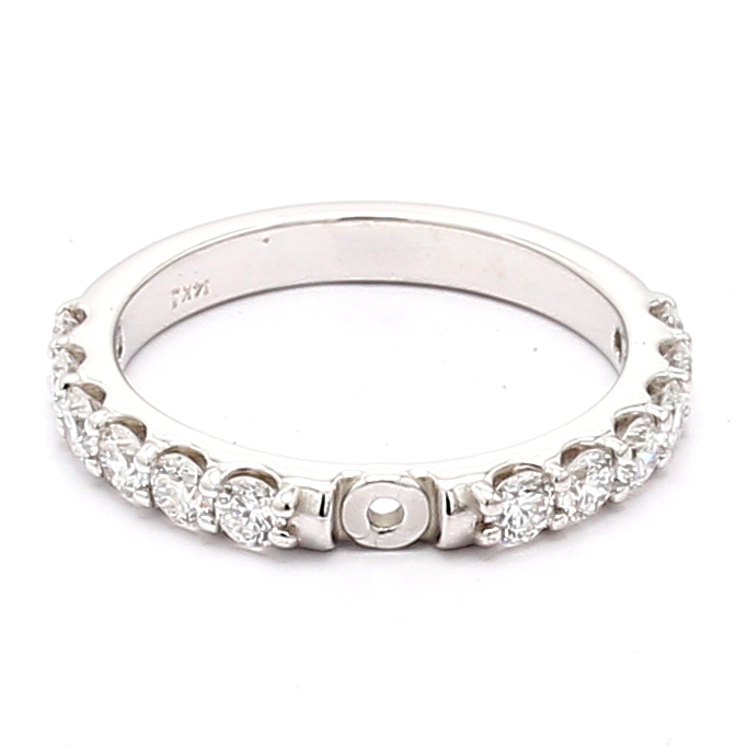 14K White Gold Diamond Semi-Mount, 0.81 ct tw