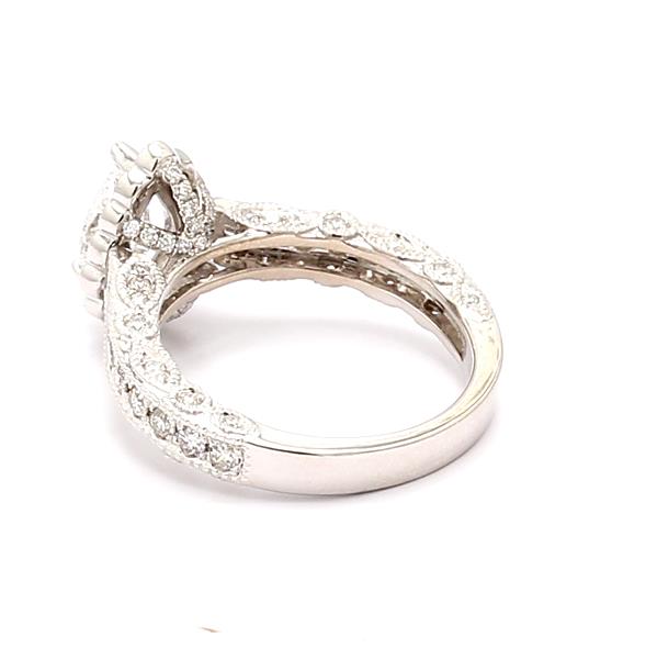 14K White Gold Diamond Semi-Mount, 0.96 ct tw – view 2