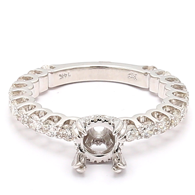 14K White Gold Diamond Semi-Mount, 1.00 ct tw