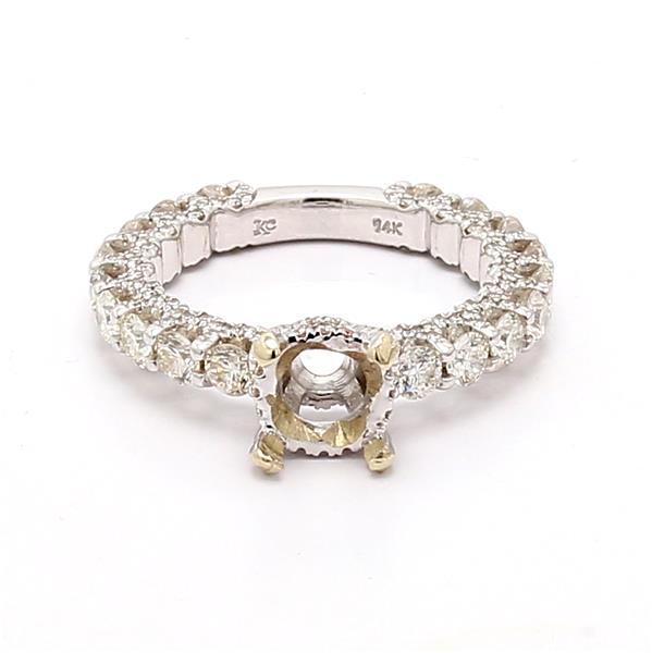 14K White Gold Diamond Semi-Mount, 2.25 ct tw