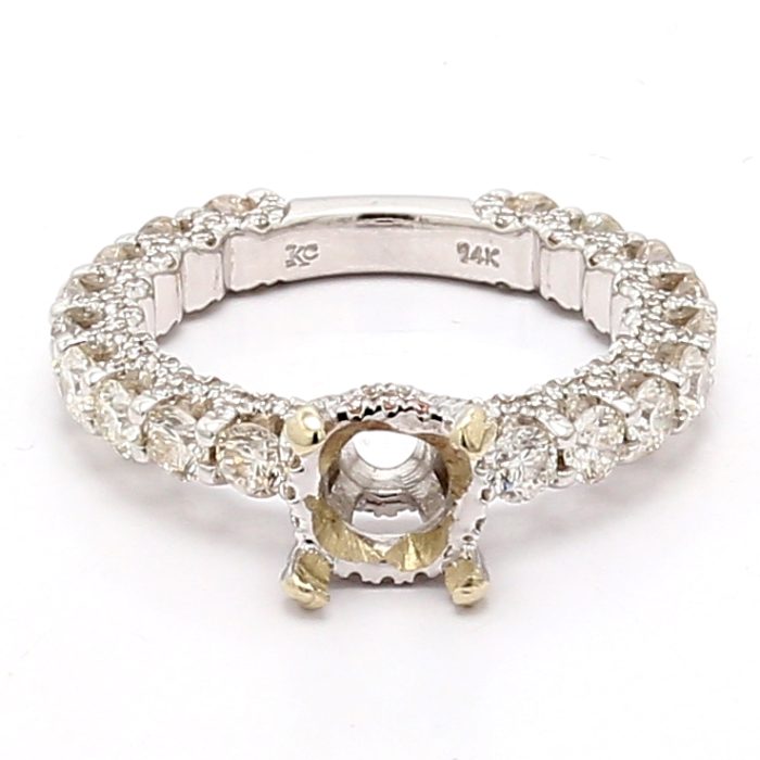 14K White Gold Diamond Semi-Mount, 2.25 ct tw