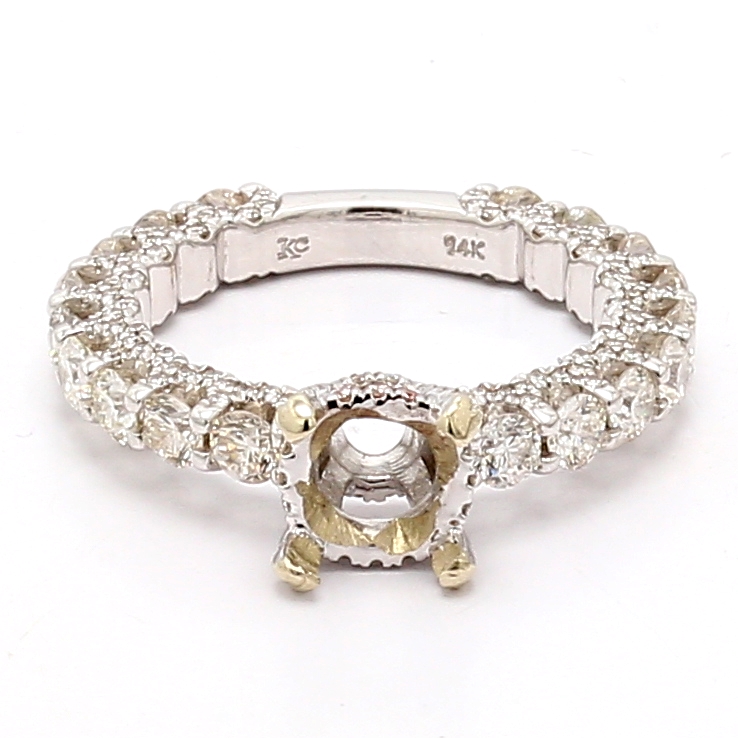14K White Gold Diamond Semi-Mount, 2.25 ct tw
