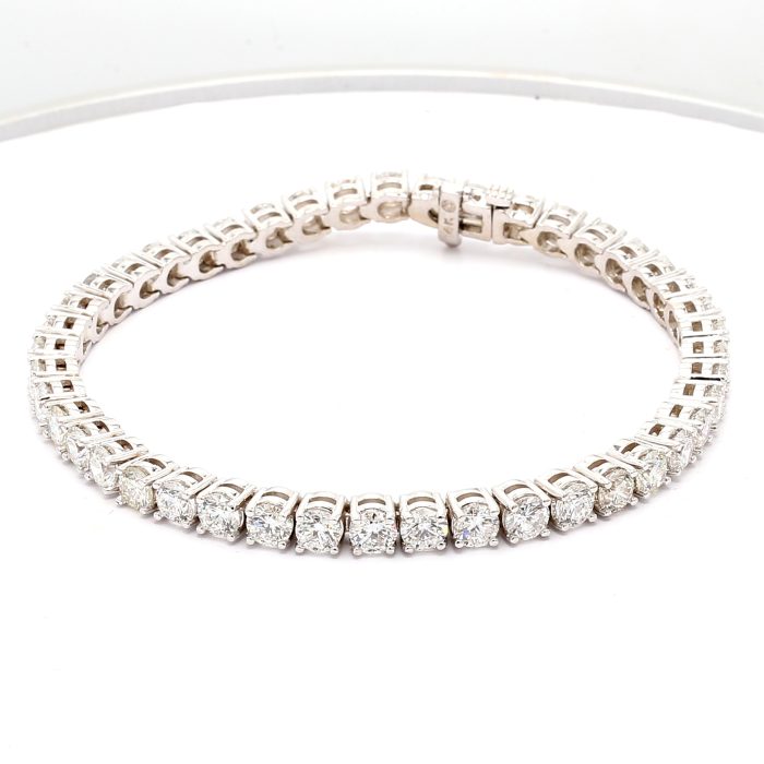 14K White Gold Diamond Tennis Bracelet, 10.72 ct tw