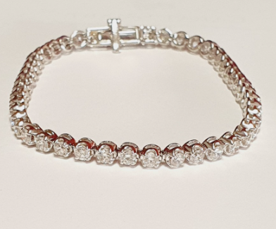 14K White Gold Diamond Tennis Bracelet, 4.00 ct tw