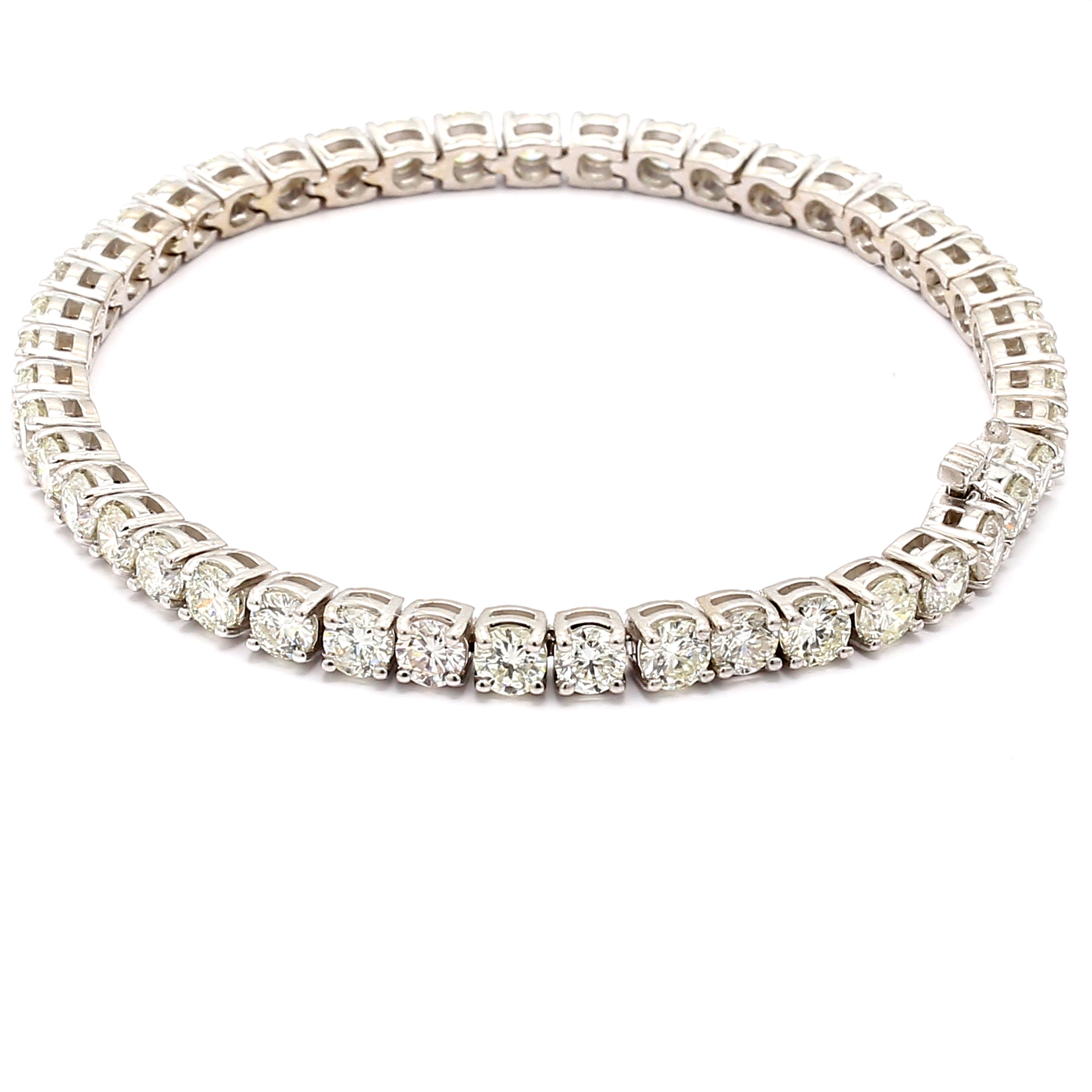 14K White Gold Diamond Tennis Bracelet, 9.18 ct tw
