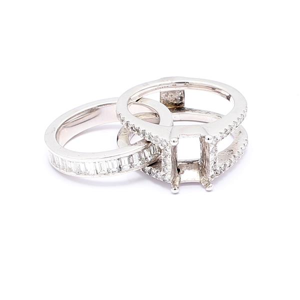14K White Gold Diamond Wedding Set, 1.74 ct tw