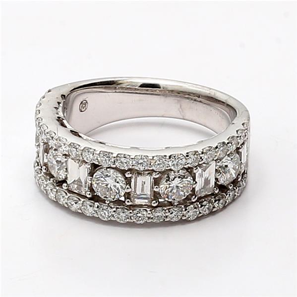 14K White Gold Emerald-Cut and Round Diamond Half-Way Band, 2.78 ct tw – view 3