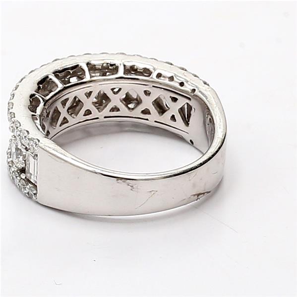 14K White Gold Emerald-Cut and Round Diamond Half-Way Band, 2.78 ct tw – view 4