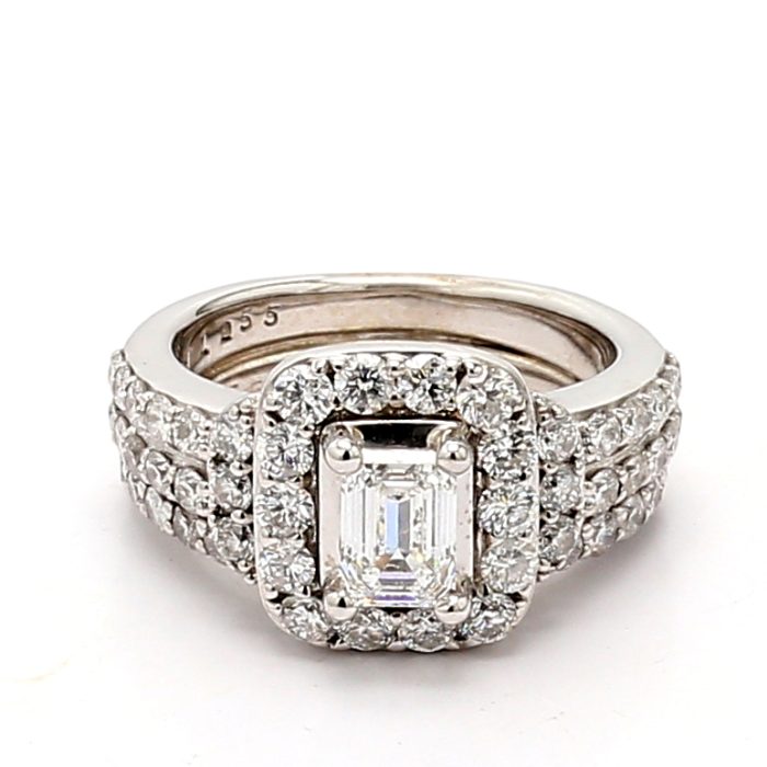 14K White Gold Emerald-Cut Diamond Ring, 1.38 ct tw