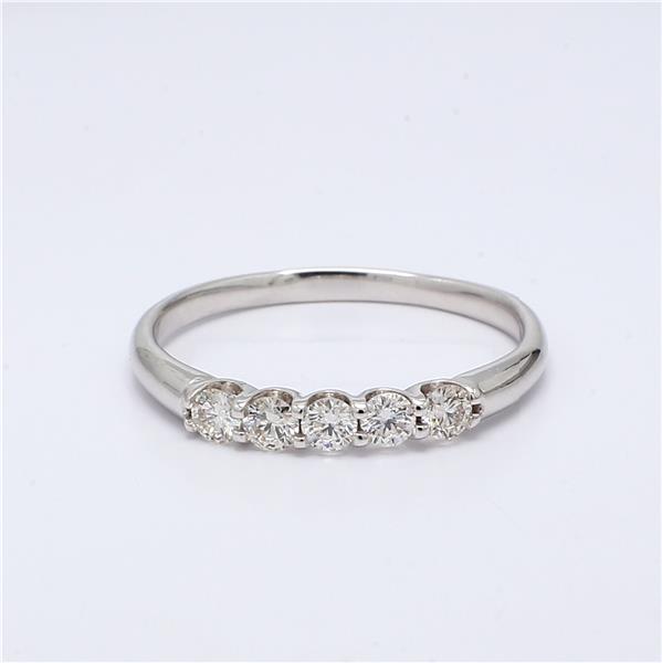 14K White Gold Five-Stone Diamond Band, 0.40 ct tw