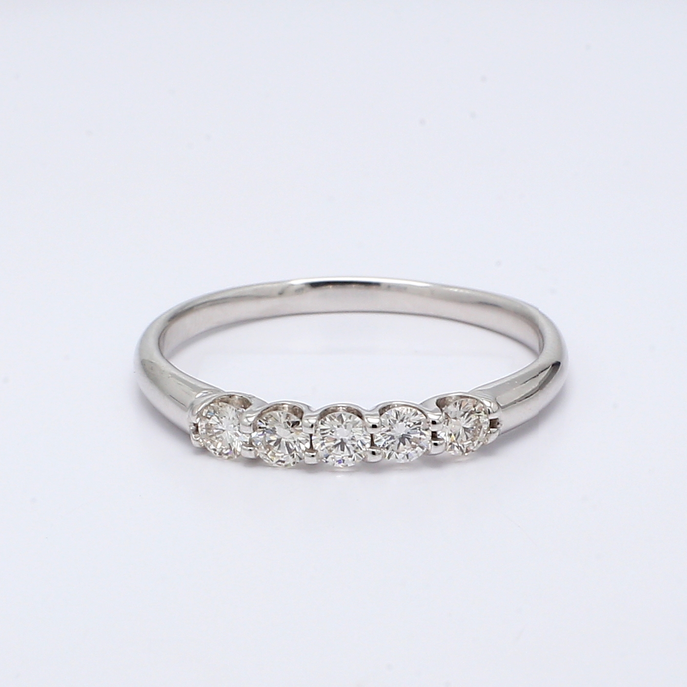 14K White Gold Five-Stone Diamond Band, 0.40 ct tw