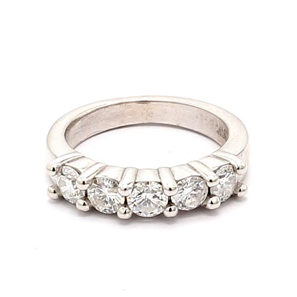 14K White Gold Five-Stone Diamond Band, 1.00 ct tw