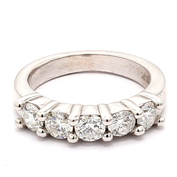 14K White Gold Five-Stone Diamond Band, 1.00 ct tw