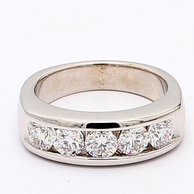 14K White Gold Five-Stone Diamond Band, 1.15 ct tw