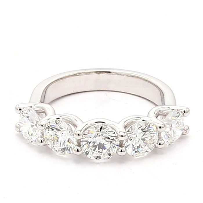 14K White Gold Five-Stone Diamond Band, 2.75 ct tw