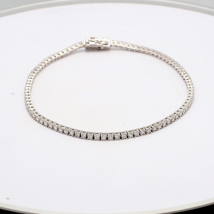 14K White Gold Four-Prong Diamond Tennis Bracelet, 1.66 ct tw
