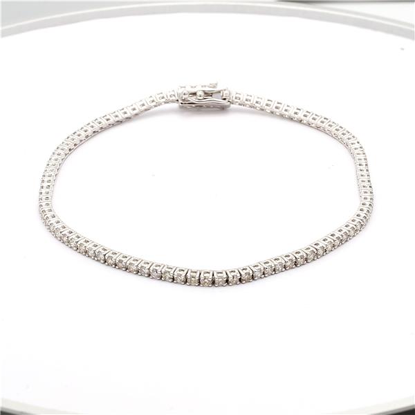 14K White Gold Four-Prong Diamond Tennis Bracelet, 2.00 ct tw