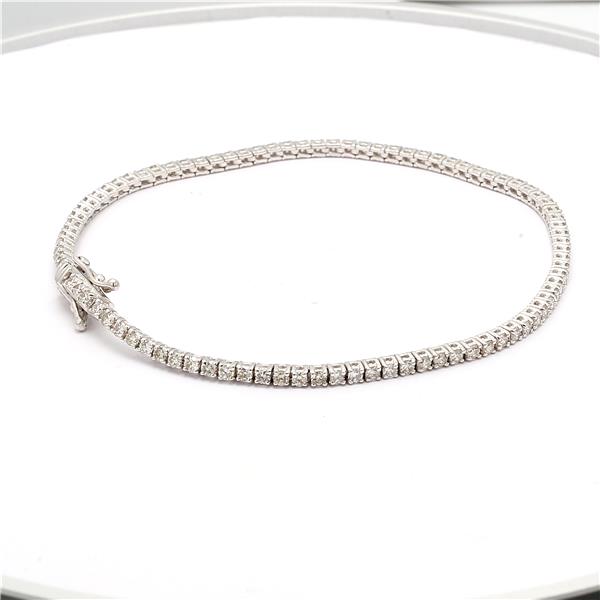 14K White Gold Four-Prong Diamond Tennis Bracelet, 2.00 ct tw – view 3