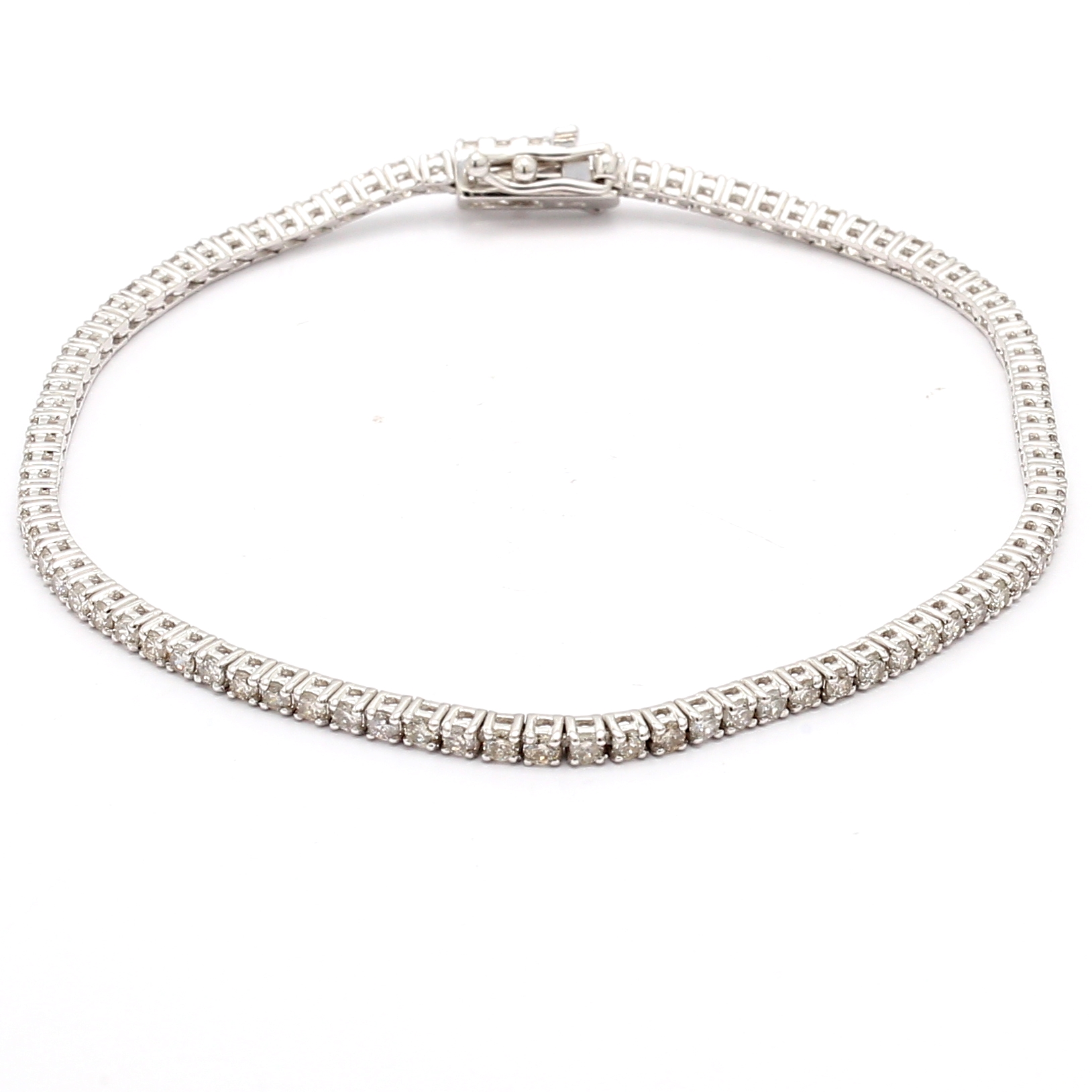 14K White Gold Four-Prong Diamond Tennis Bracelet, 2.00 ct tw