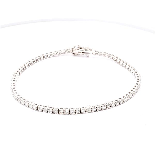 14K White Gold Four-Prong Diamond Tennis Bracelet, 2.80 ct tw