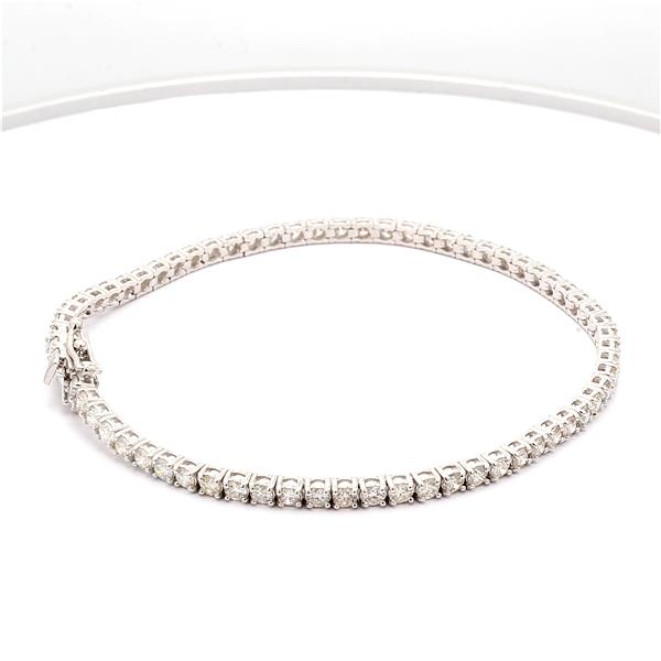 14K White Gold Four-Prong Diamond Tennis Bracelet, 3.37 ct tw – view 2